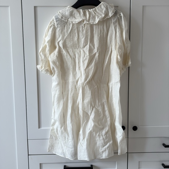 DÔEN Piper Belted Ruffled Ramie Mini Dress — Ivory | Size S | Perfect Condition - Picture 9 of 11